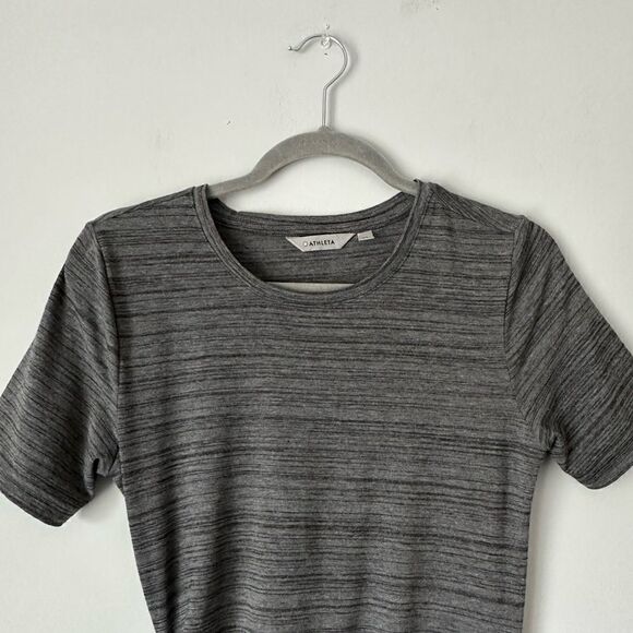 Athleta gray Downtown
midi dress Size XS Cinched Sides Short Sleeve - Picture 3 of 8